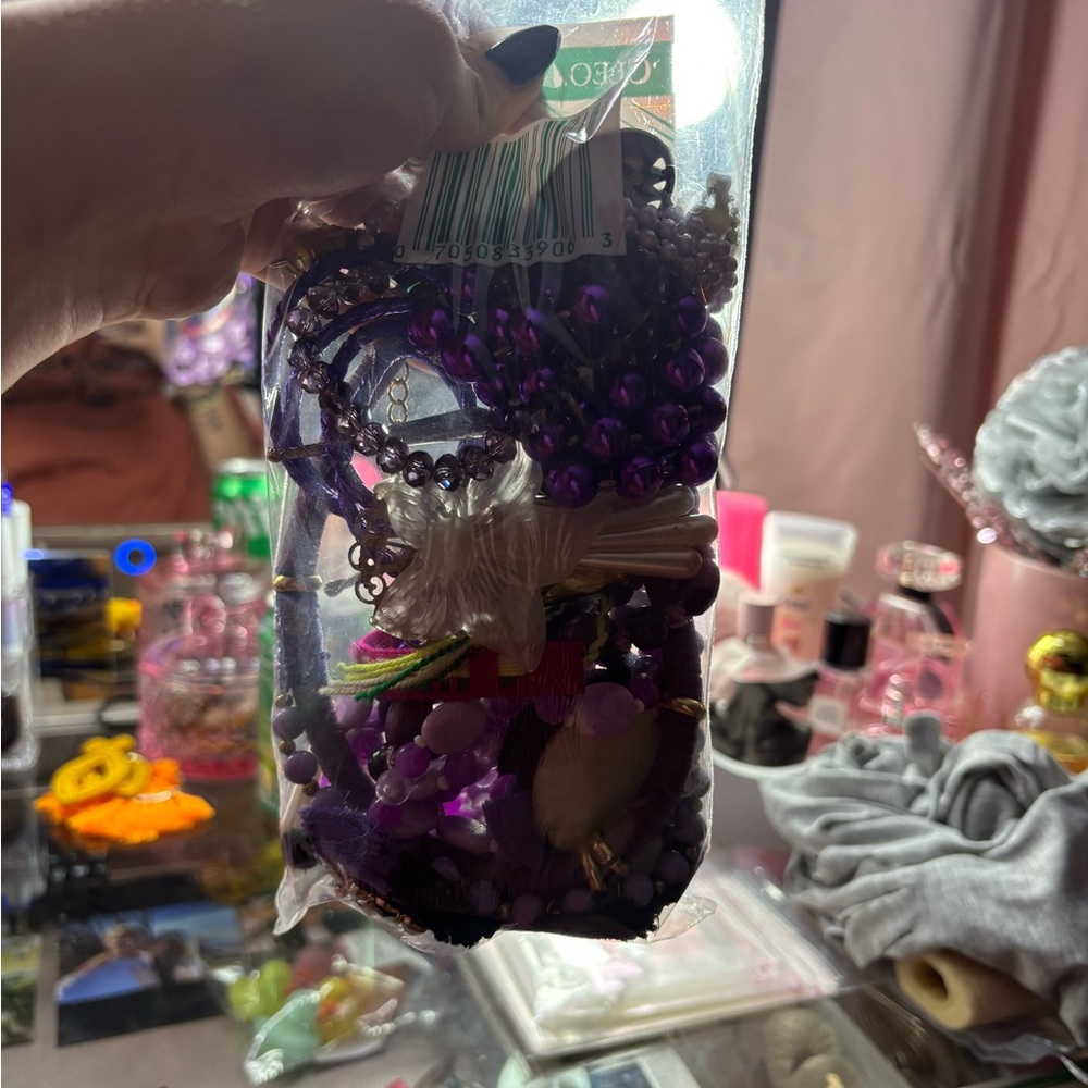 Purple Beaded Jewelry Set